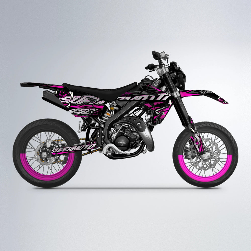 SAVAGE Rieju MRT supermoto graphics kit in Pink