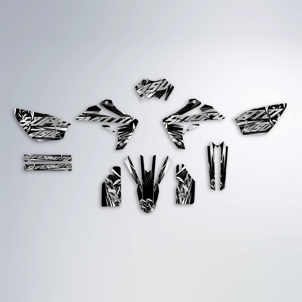 SAVAGE Rieju MRT graphics kit parts layout in White