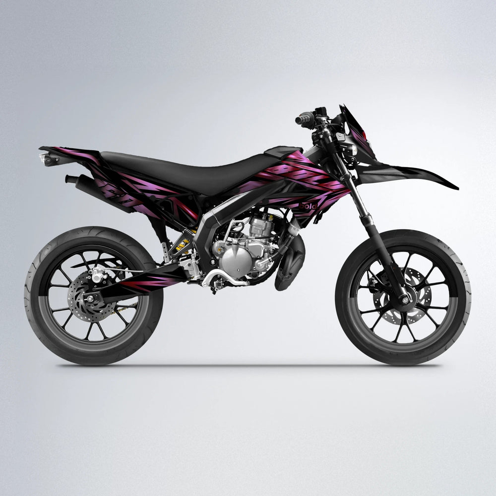 SCAN Derbi Senda supermoto graphics kit in Black & Red