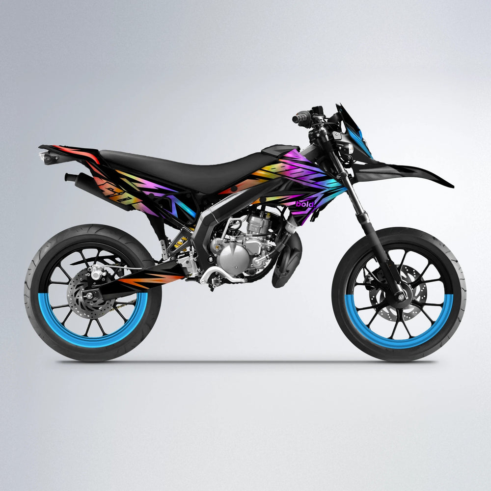 SCAN Derbi Senda supermoto graphics kit in Sunset Fade