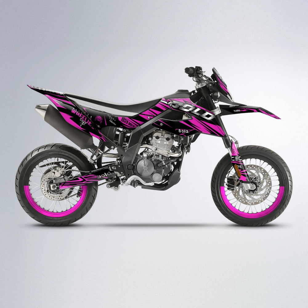 SEBBE ROSEN Aprilia SX 125 supermoto graphics kit in Pink