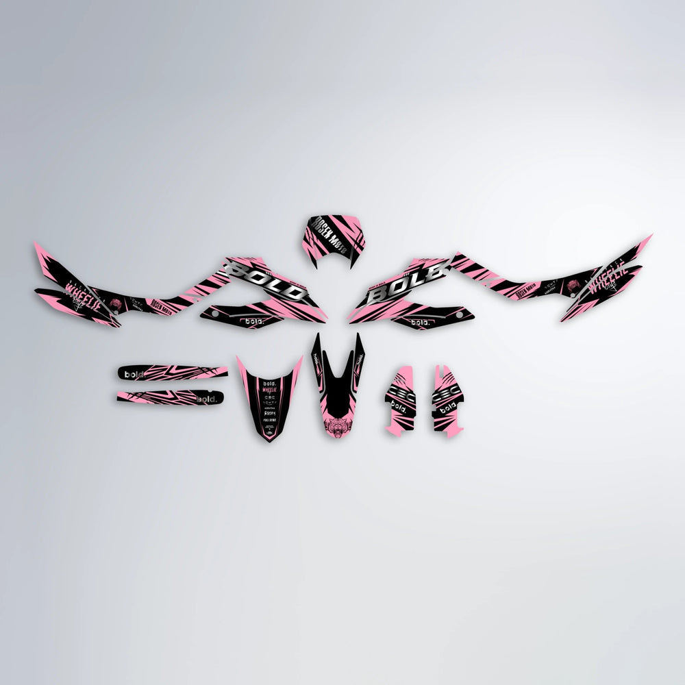 SEBBE ROSEN Aprilia SX 125 graphics kit parts layout in Sakura Pink