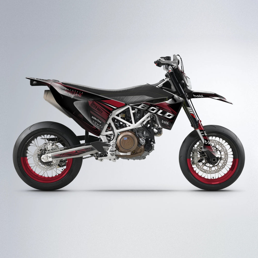 SEBBE ROSEN Husqvarna 701 supermoto graphics kit in Black & Red