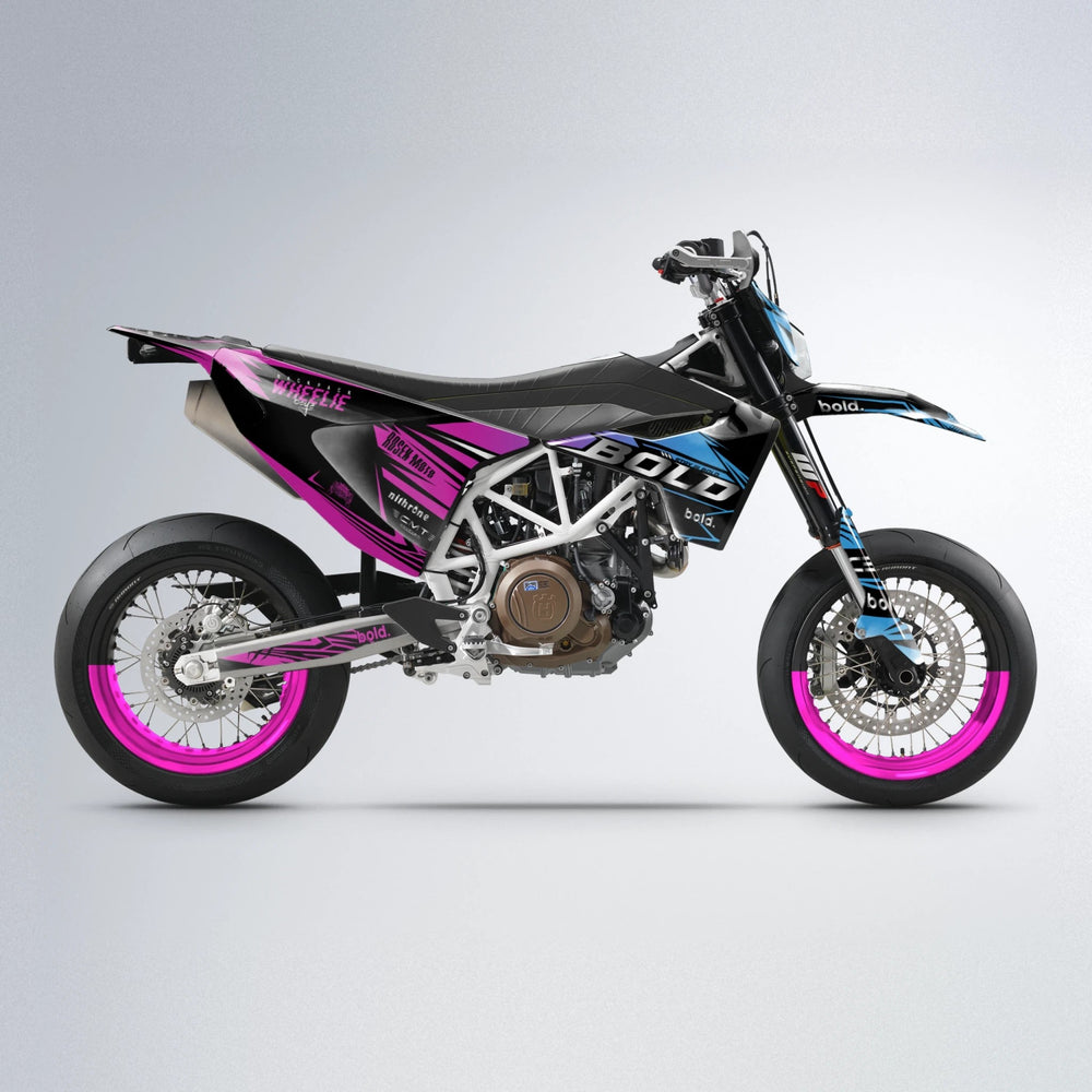 SEBBE ROSEN Husqvarna 701 supermoto graphics kit in Pink & Light Blue