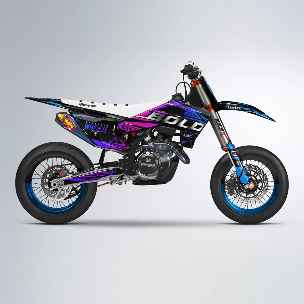 SEBBE ROSEN Husqvarna FE/TE supermoto graphics kit in Blue Purple Fade