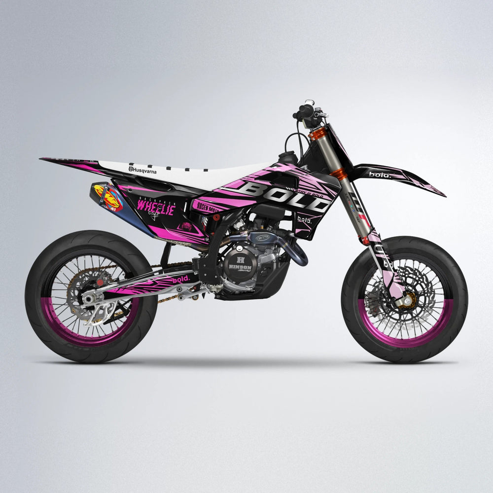 SEBBE ROSEN Husqvarna FE/TE supermoto graphics kit in Flamingo
