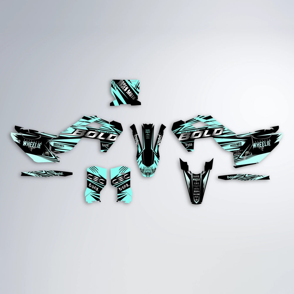 SEBBE ROSEN Husqvarna FE/TE graphics kit parts layout in Mint
