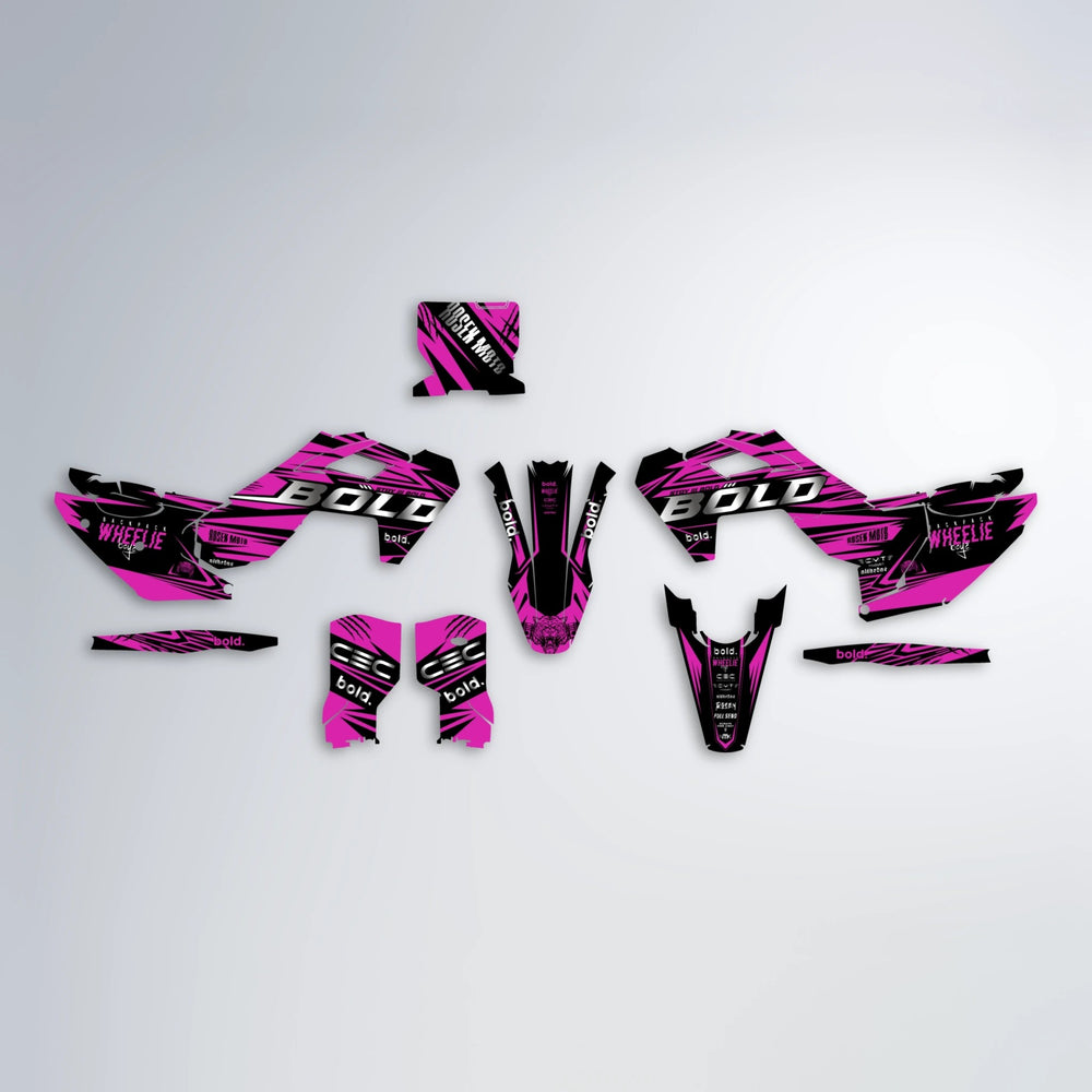 SEBBE ROSEN Husqvarna FE/TE graphics kit parts layout in Pink