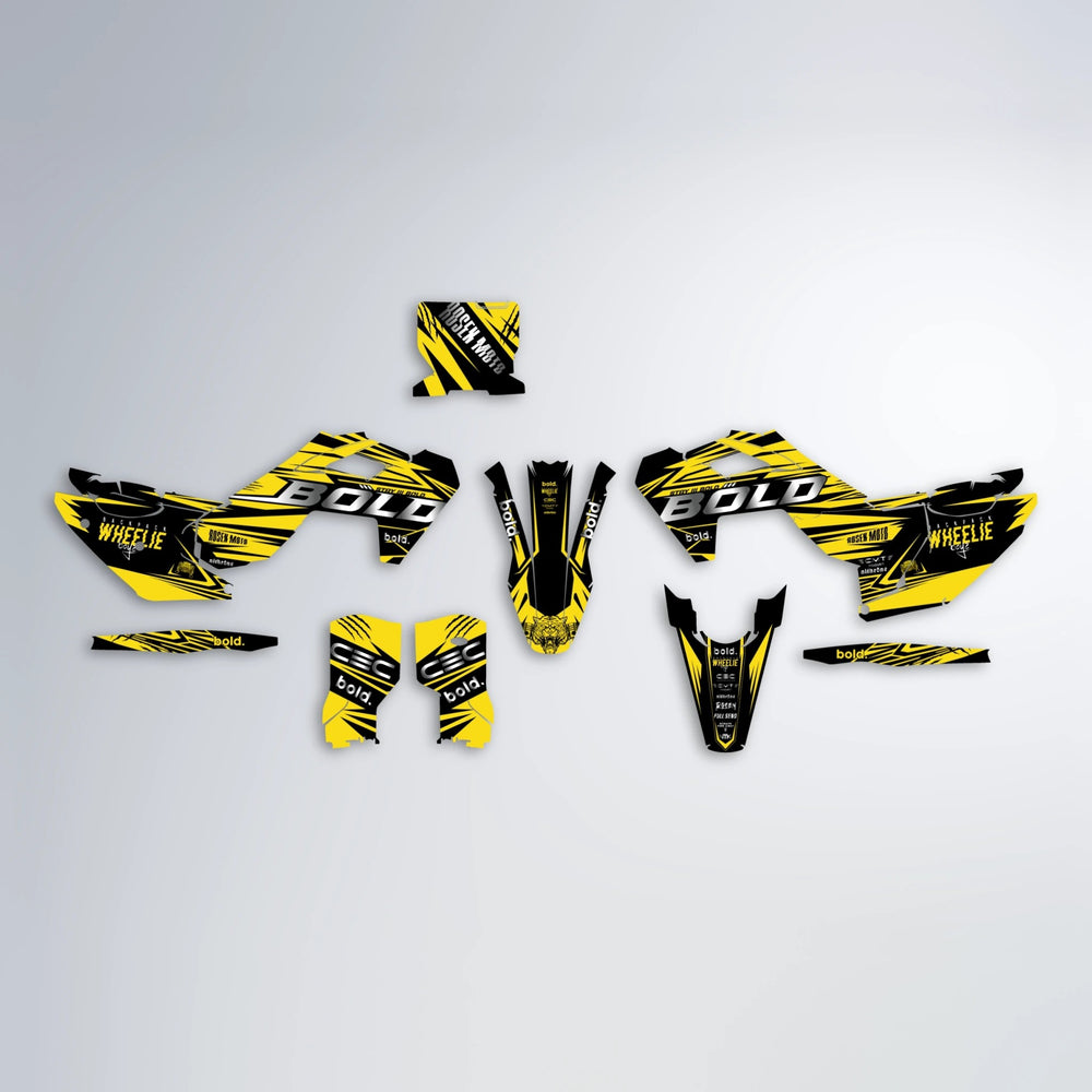SEBBE ROSEN Husqvarna FE/TE graphics kit parts layout in Yellow