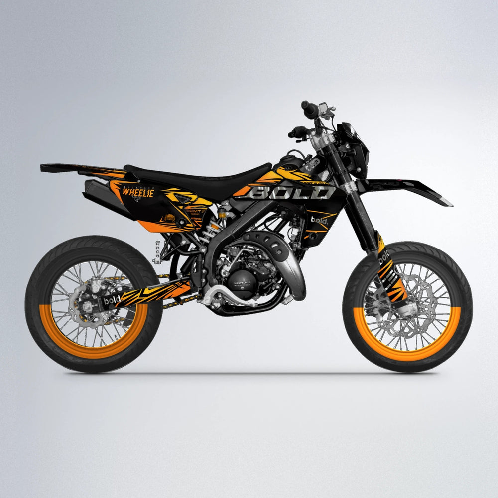 SEBBE ROSEN Rieju MRT supermoto graphics kit in Orange & Yellow