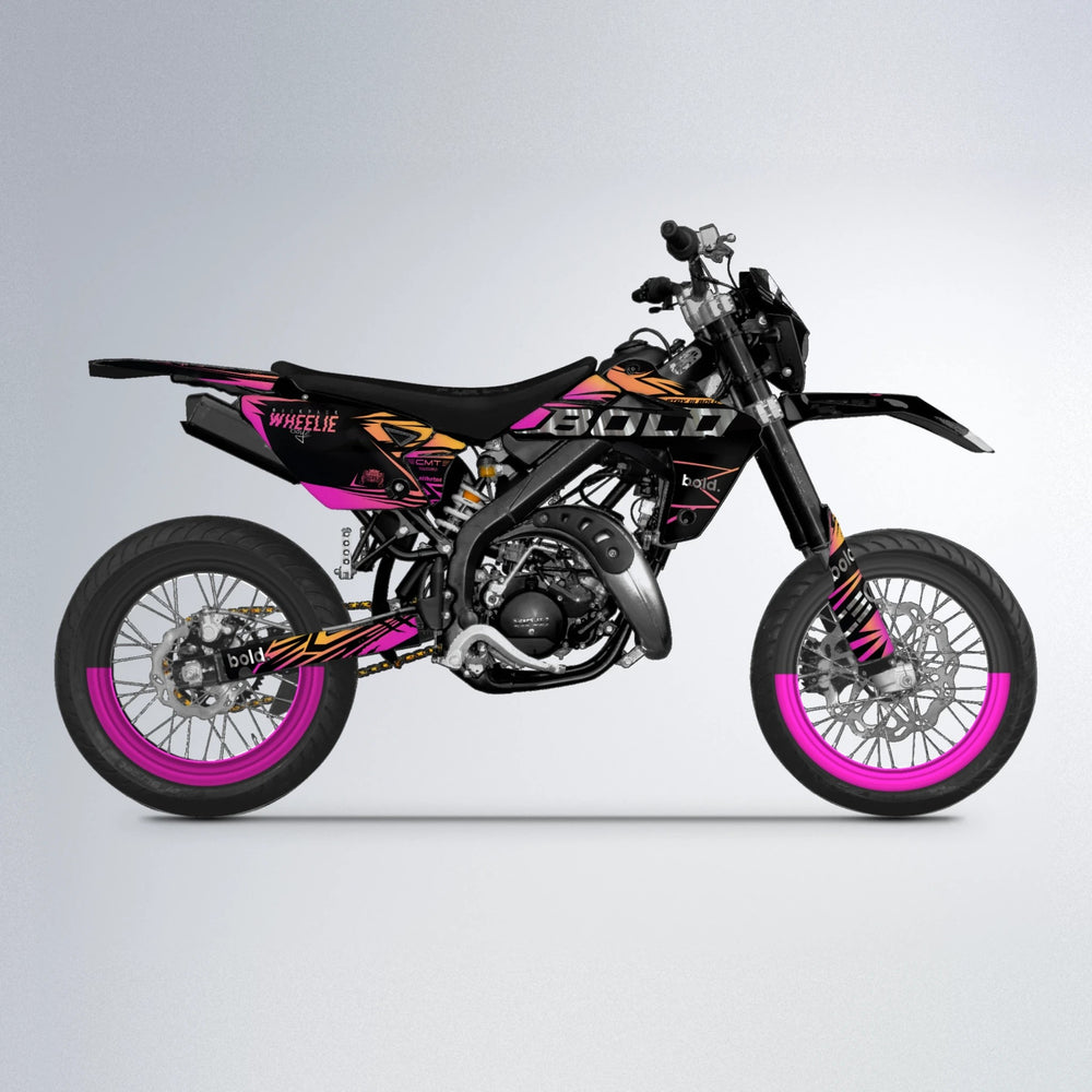 SEBBE ROSEN Rieju MRT supermoto graphics kit in Pink & Yellow
