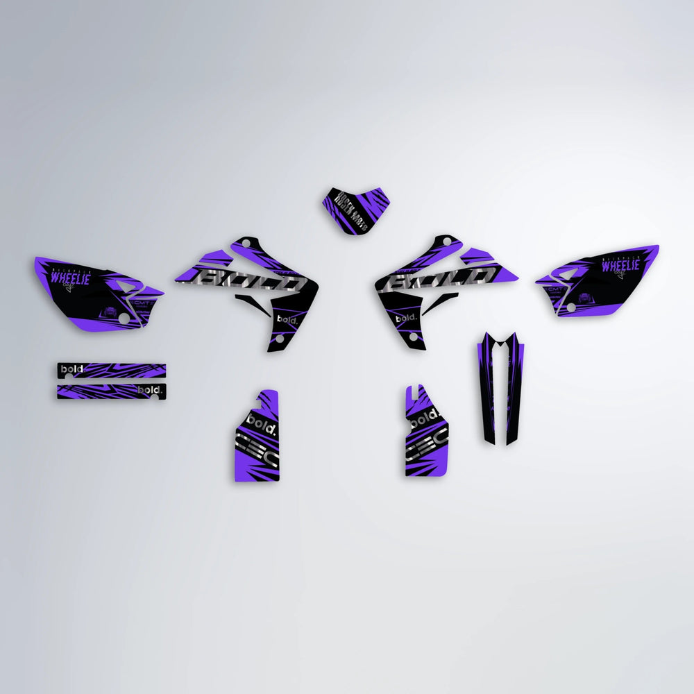 SEBBE ROSEN Rieju MRT graphics kit parts layout in Purple