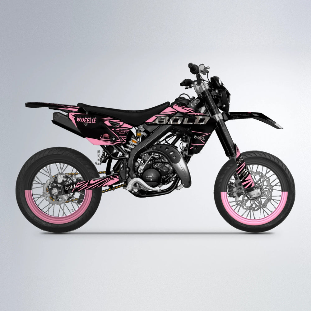 SEBBE ROSEN Rieju MRT supermoto graphics kit in Sakura Pink