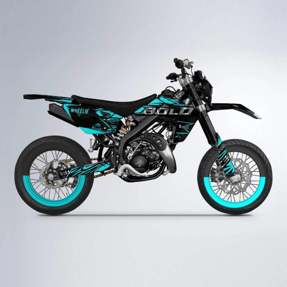 SEBBE ROSEN Rieju MRT supermoto graphics kit in Teal
