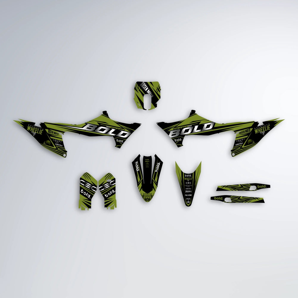 SEBBE ROSEN Stark Varg MX graphics kit parts layout in Olive
