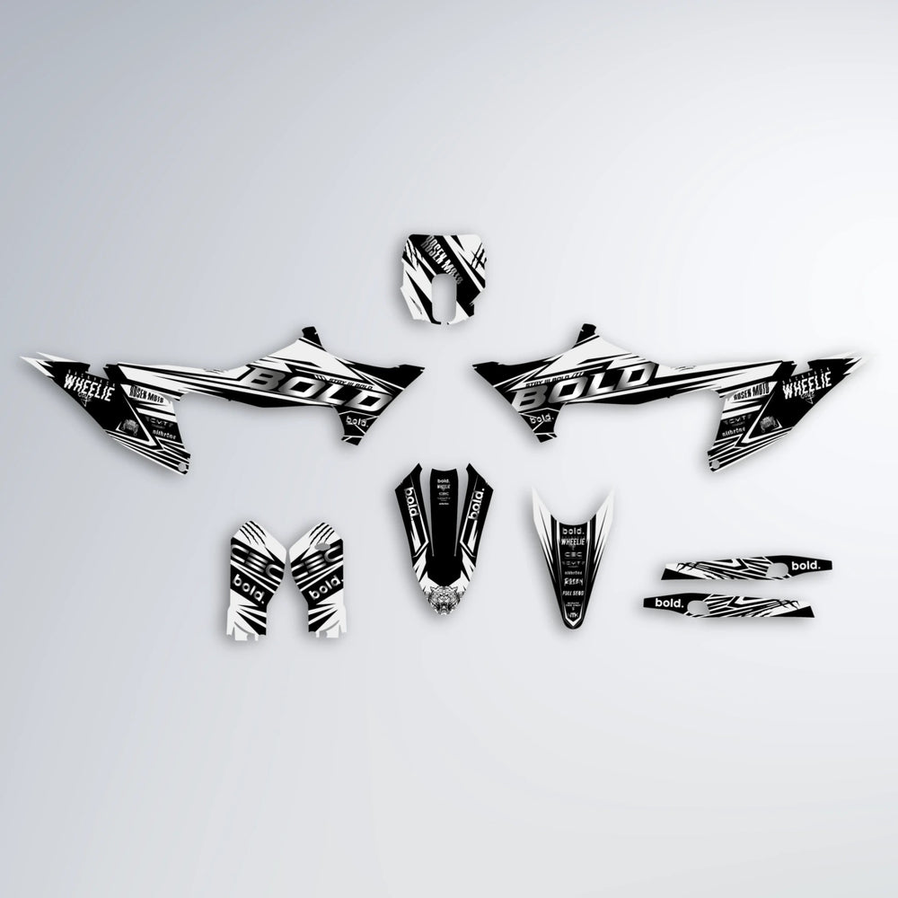 SEBBE ROSEN Stark Varg MX graphics kit parts layout in White