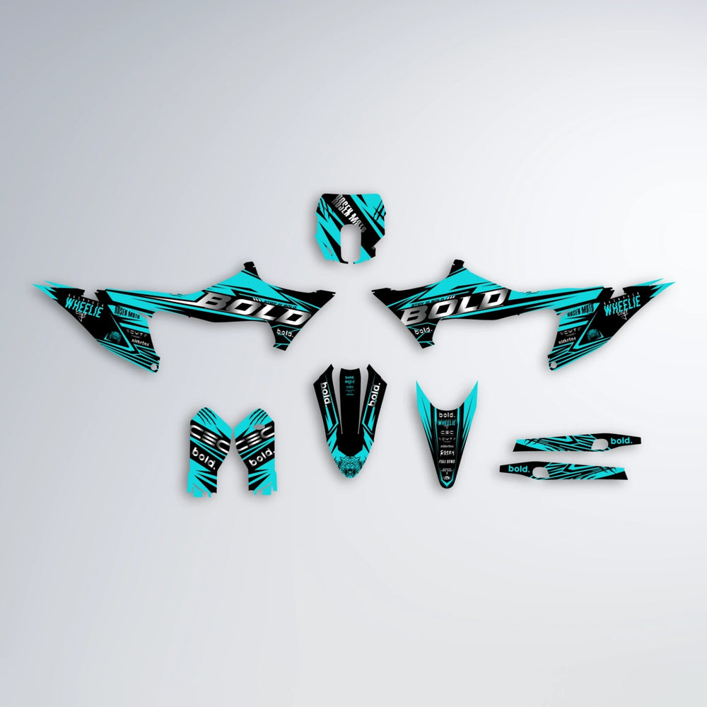 SEBBE ROSEN Stark Varg SM graphics kit parts layout in Teal