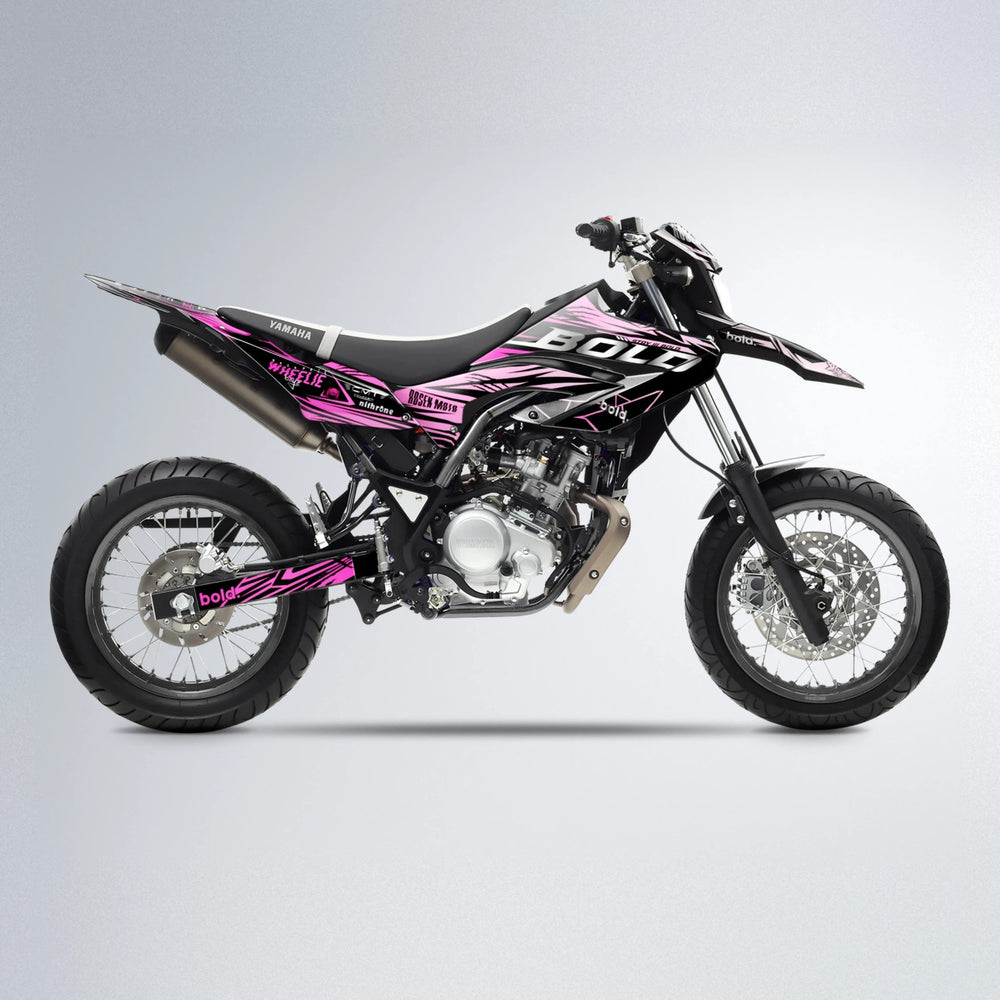 SEBBE ROSEN Yamaha WR 125X supermoto graphics kit in Flamingo