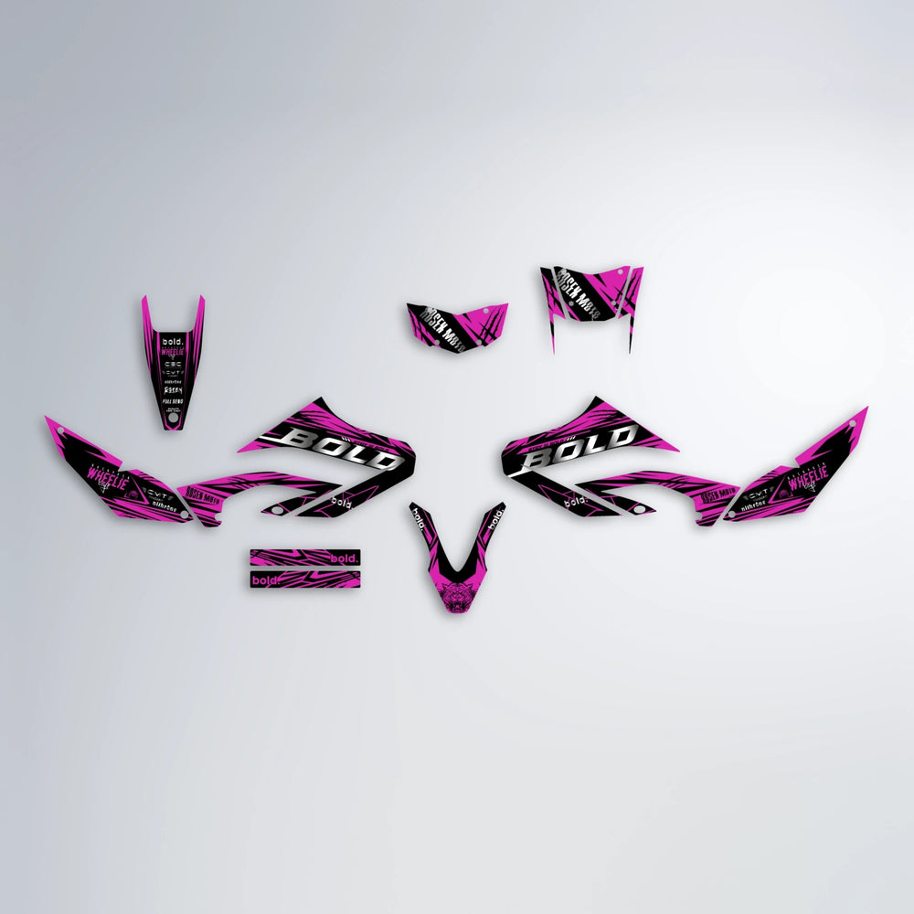 SEBBE ROSEN Yamaha WR 125X graphics kit parts layout in Pink