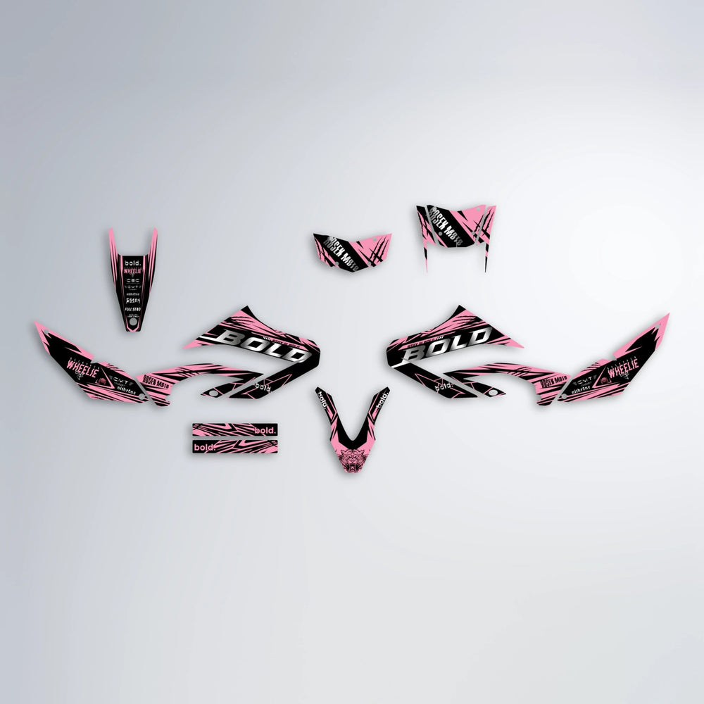 SEBBE ROSEN Yamaha WR 125X graphics kit parts layout in Sakura Pink