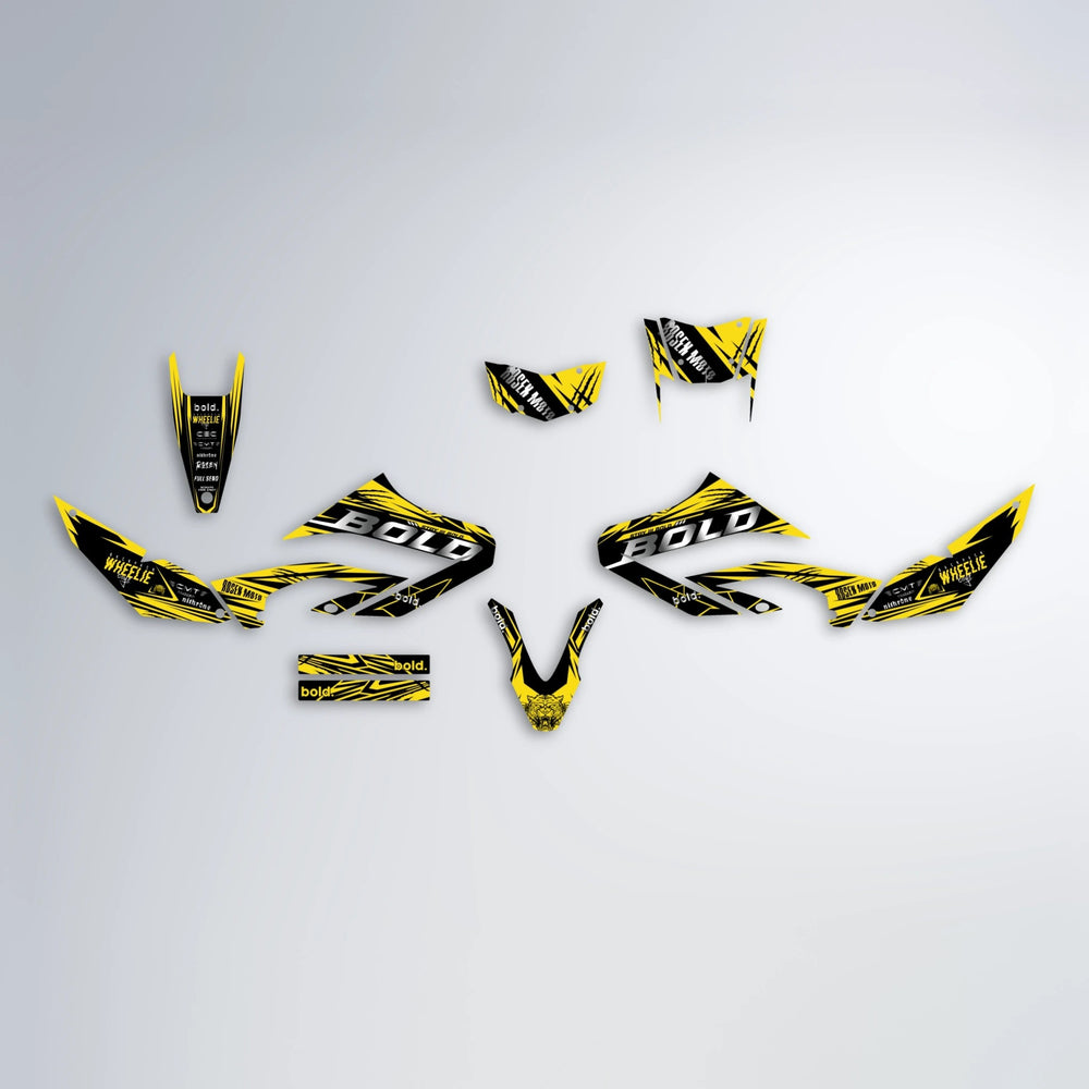 SEBBE ROSEN Yamaha WR 125X graphics kit parts layout in Yellow