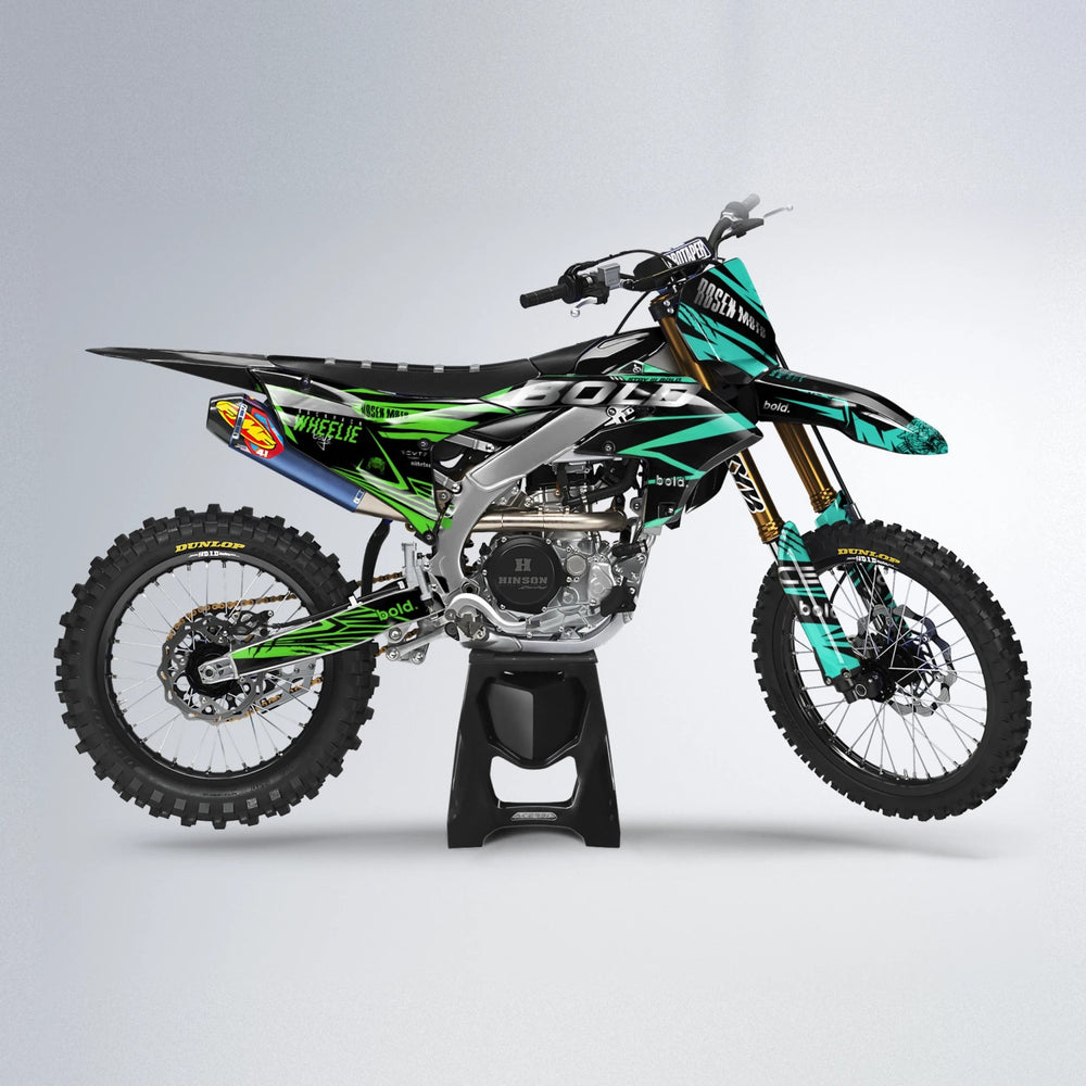 SEBBE ROSEN Yamaha YZF MX motocross graphics kit in Cyan & Green