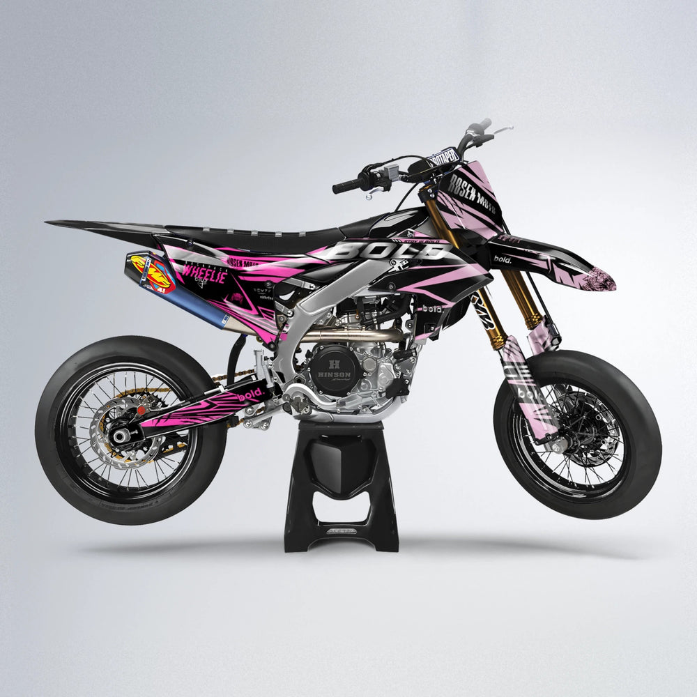 SEBBE ROSEN Yamaha YZF SM supermoto graphics kit in Flamingo