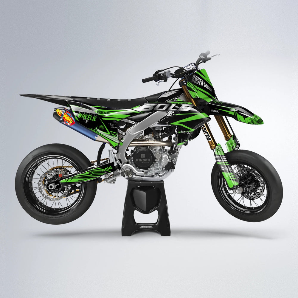 SEBBE ROSEN Yamaha YZF SM supermoto graphics kit in Green