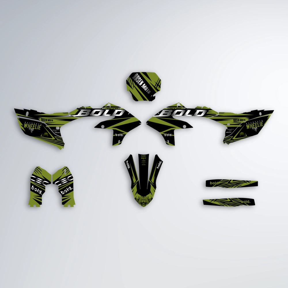 SEBBE ROSEN Yamaha YZF SM graphics kit parts layout in Olive