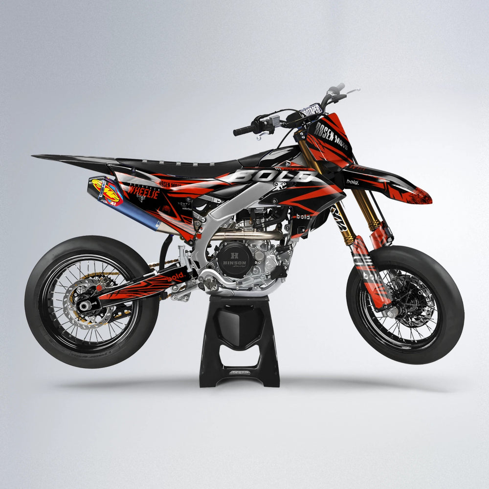 SEBBE ROSEN Yamaha YZF SM supermoto graphics kit in Red