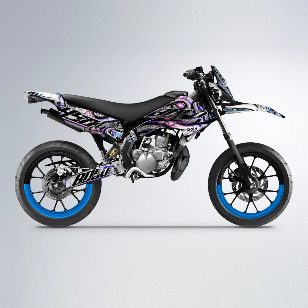 SERPENT Derbi Senda supermoto graphics kit in Blue Purple Fade