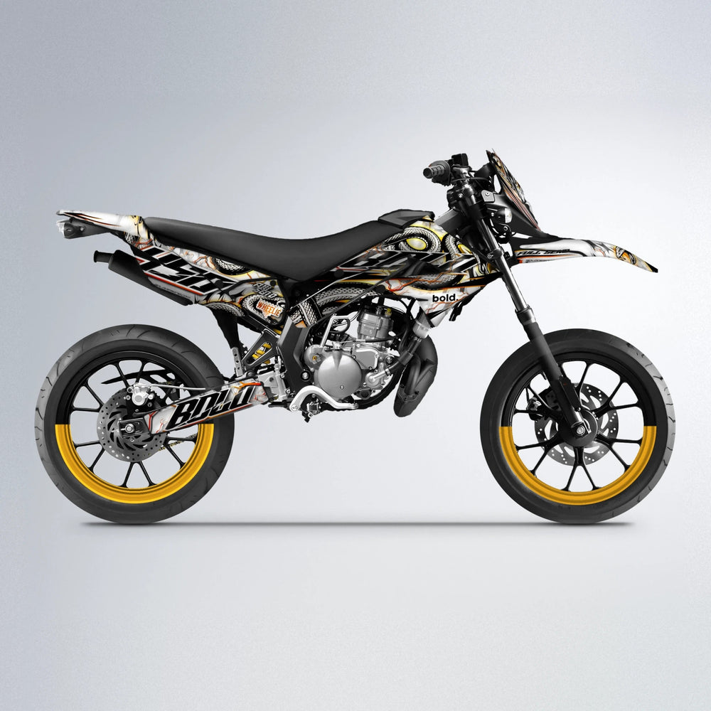 SERPENT Derbi Senda supermoto graphics kit in Orange & Yellow