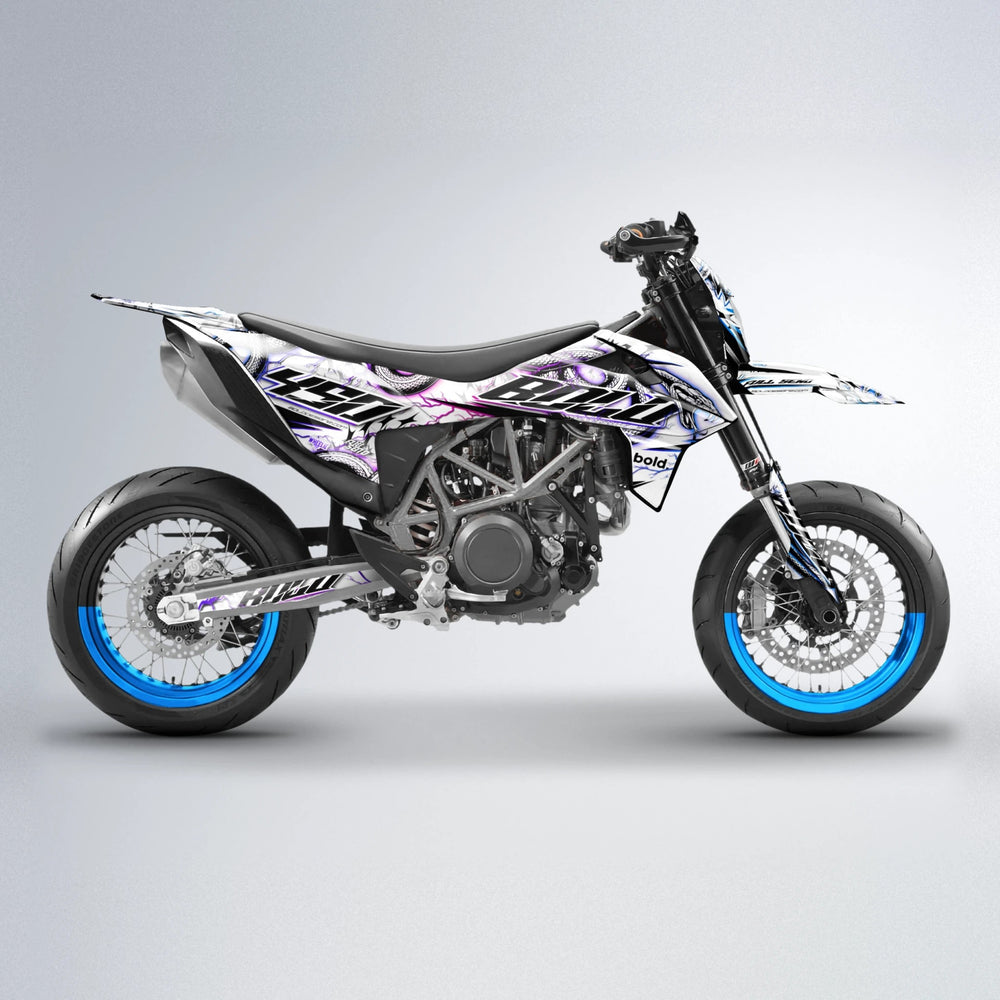 SERPENT KTM SMC 690 supermoto graphics kit in Blue Purple Fade