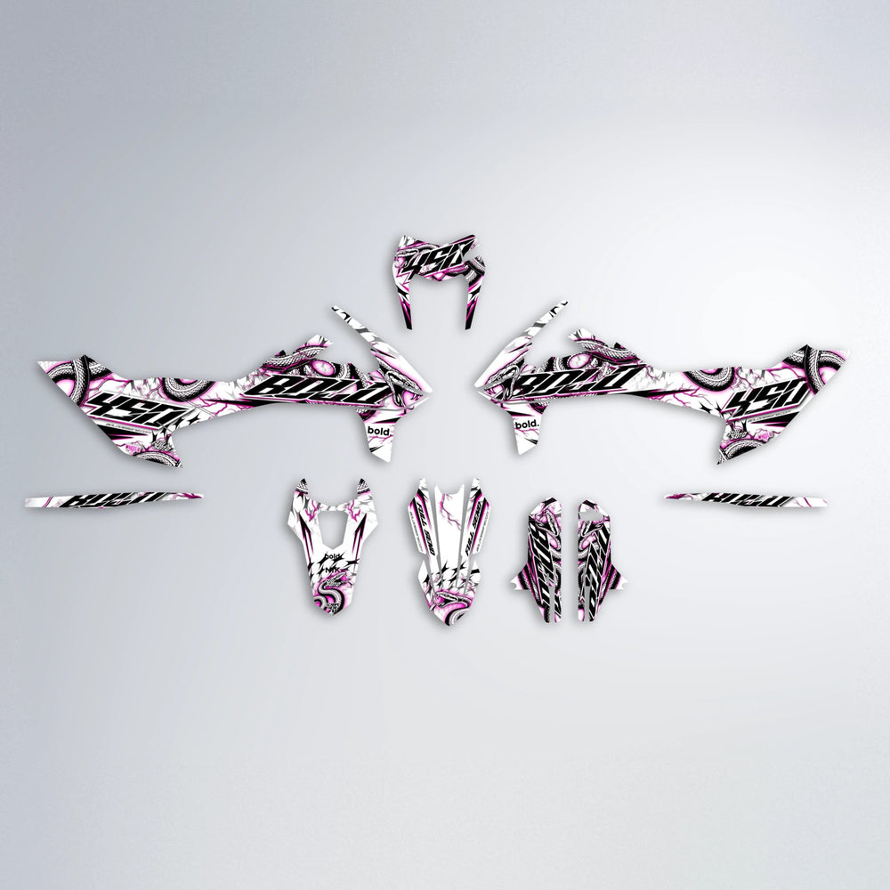 SERPENT KTM SMC 690 graphics kit parts layout in Pink