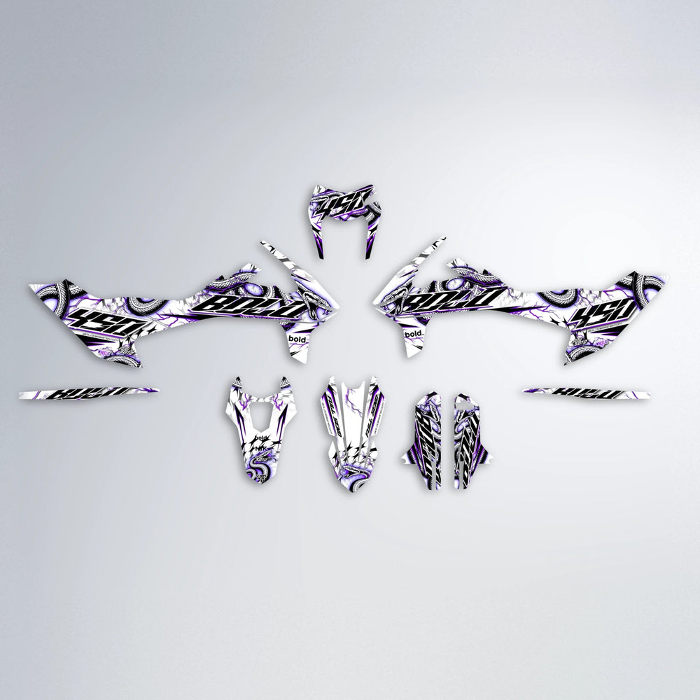 SERPENT KTM SMC 690 graphics kit parts layout in Purple