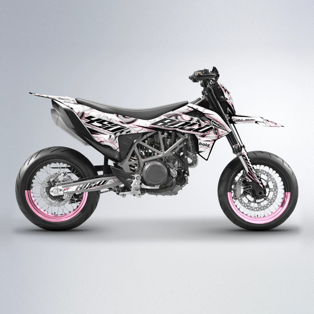 SERPENT KTM SMC 690 supermoto graphics kit in Sakura Pink