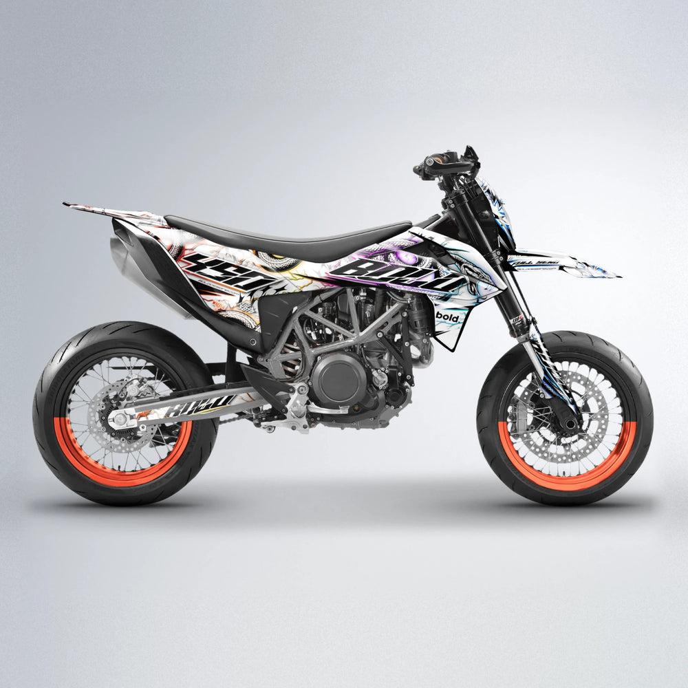 SERPENT KTM SMC 690 supermoto graphics kit in Sunset Fade