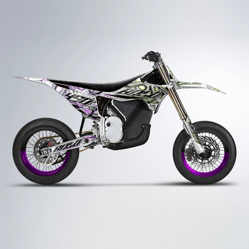 SERPENT Stark Varg SM supermoto graphics kit in Purple & Yellow