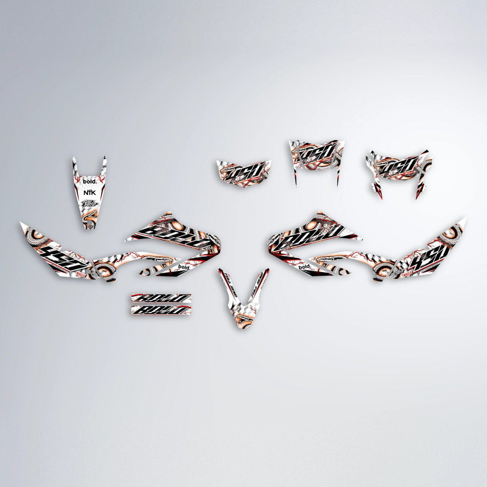SERPENT Yamaha WR 125X graphics kit parts layout in Orange