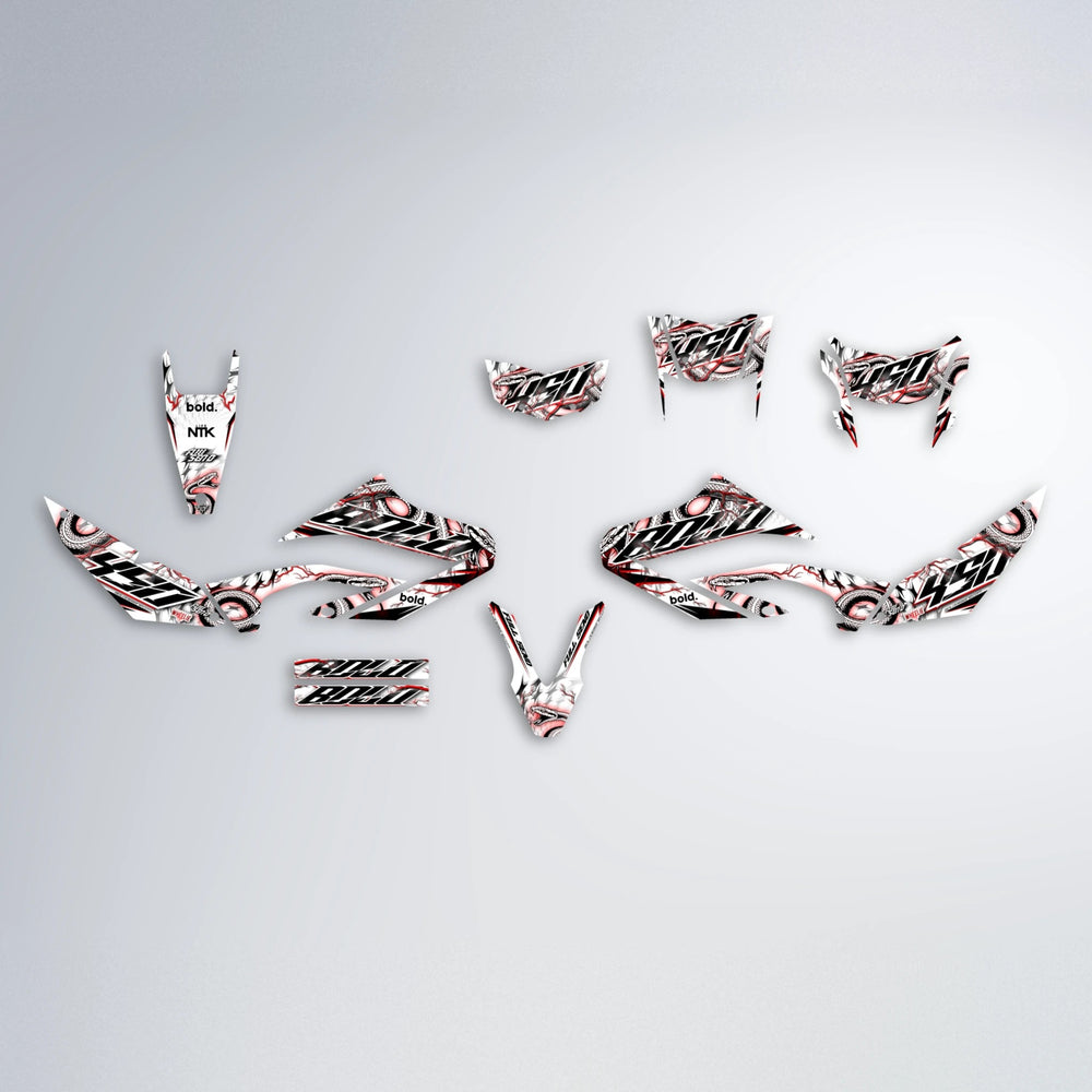 SERPENT Yamaha WR 125X graphics kit parts layout in Red