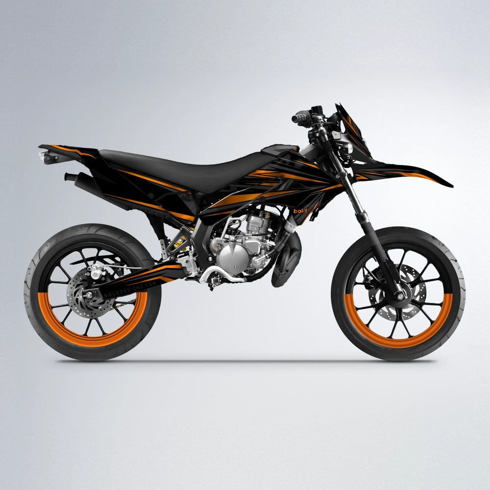 SKITZ Derbi Senda supermoto graphics kit in Orange