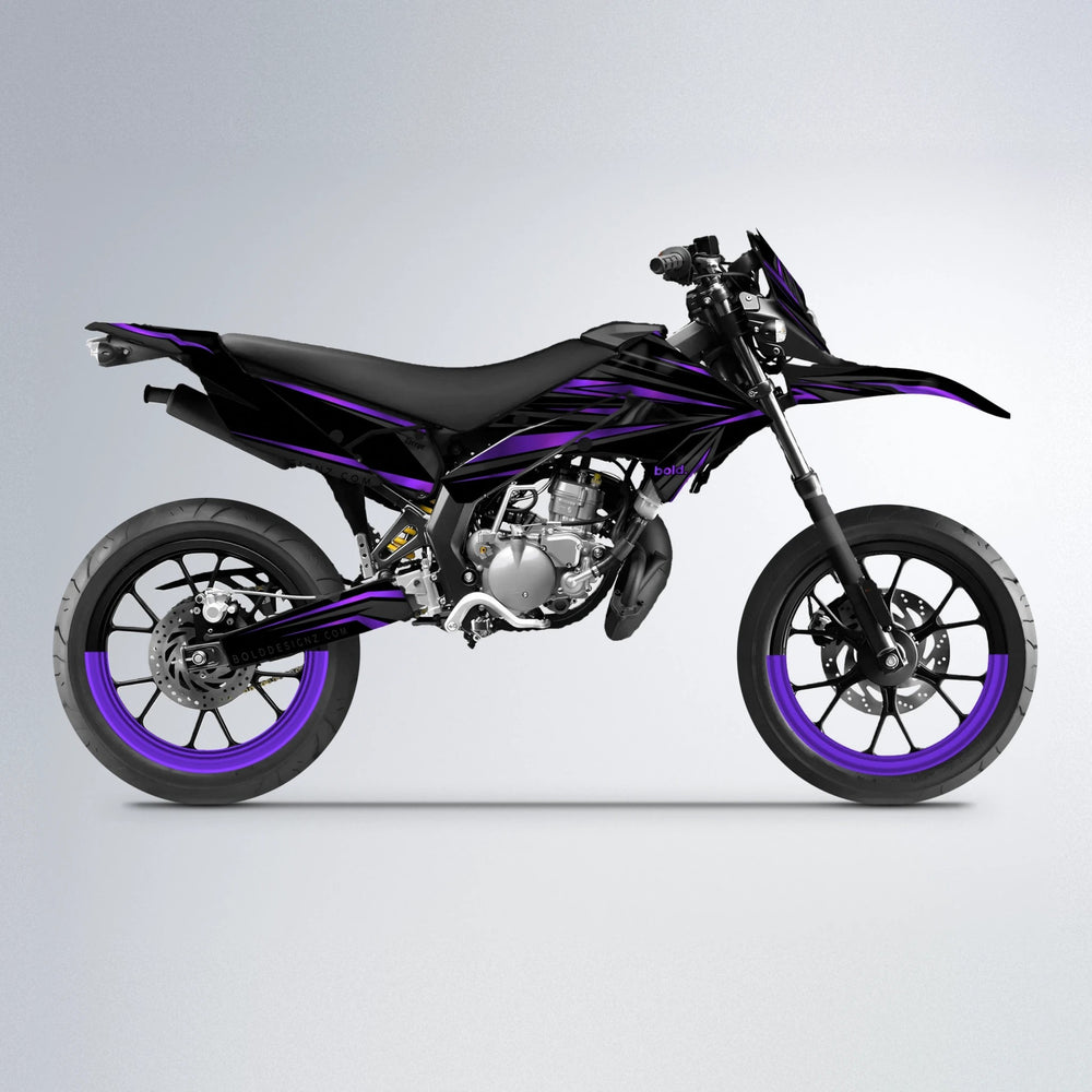 SKITZ Derbi Senda supermoto graphics kit in Purple