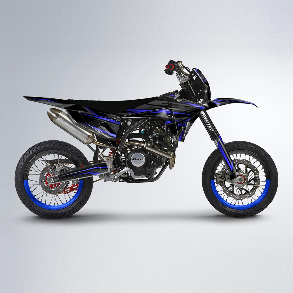 SKITZ Fantic supermoto graphics kit in Blue