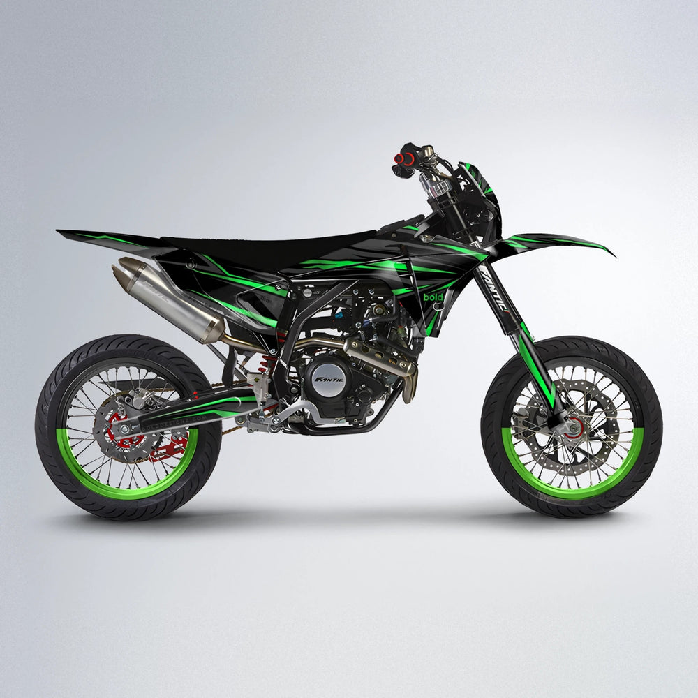 SKITZ Fantic supermoto graphics kit in Green