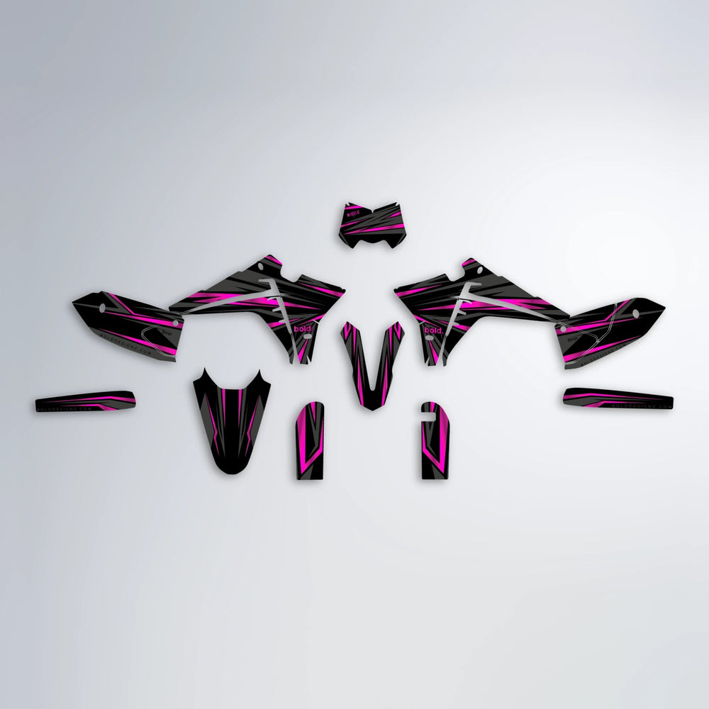 SKITZ Fantic graphics kit parts layout in Pink