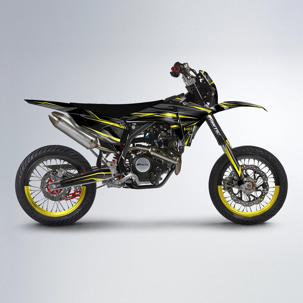 SKITZ Fantic supermoto graphics kit in Yellow