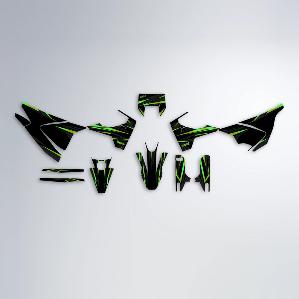 SKITZ Husqvarna 701 graphics kit parts layout in Green