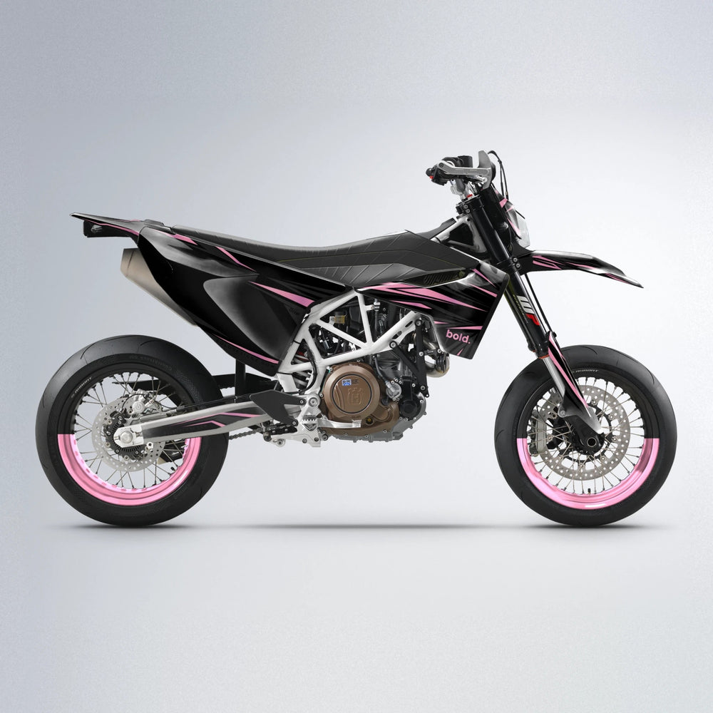SKITZ Husqvarna 701 supermoto graphics kit in Sakura Pink