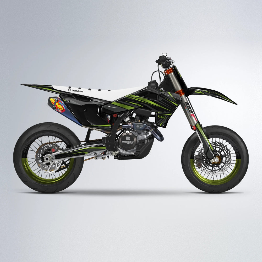 SKITZ Husqvarna FE/TE supermoto graphics kit in Olive