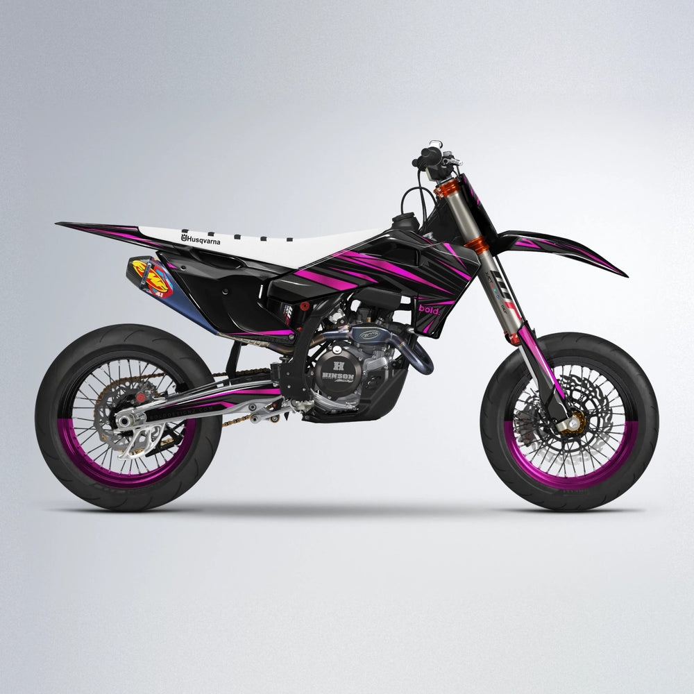 SKITZ Husqvarna FE/TE supermoto graphics kit in Pink